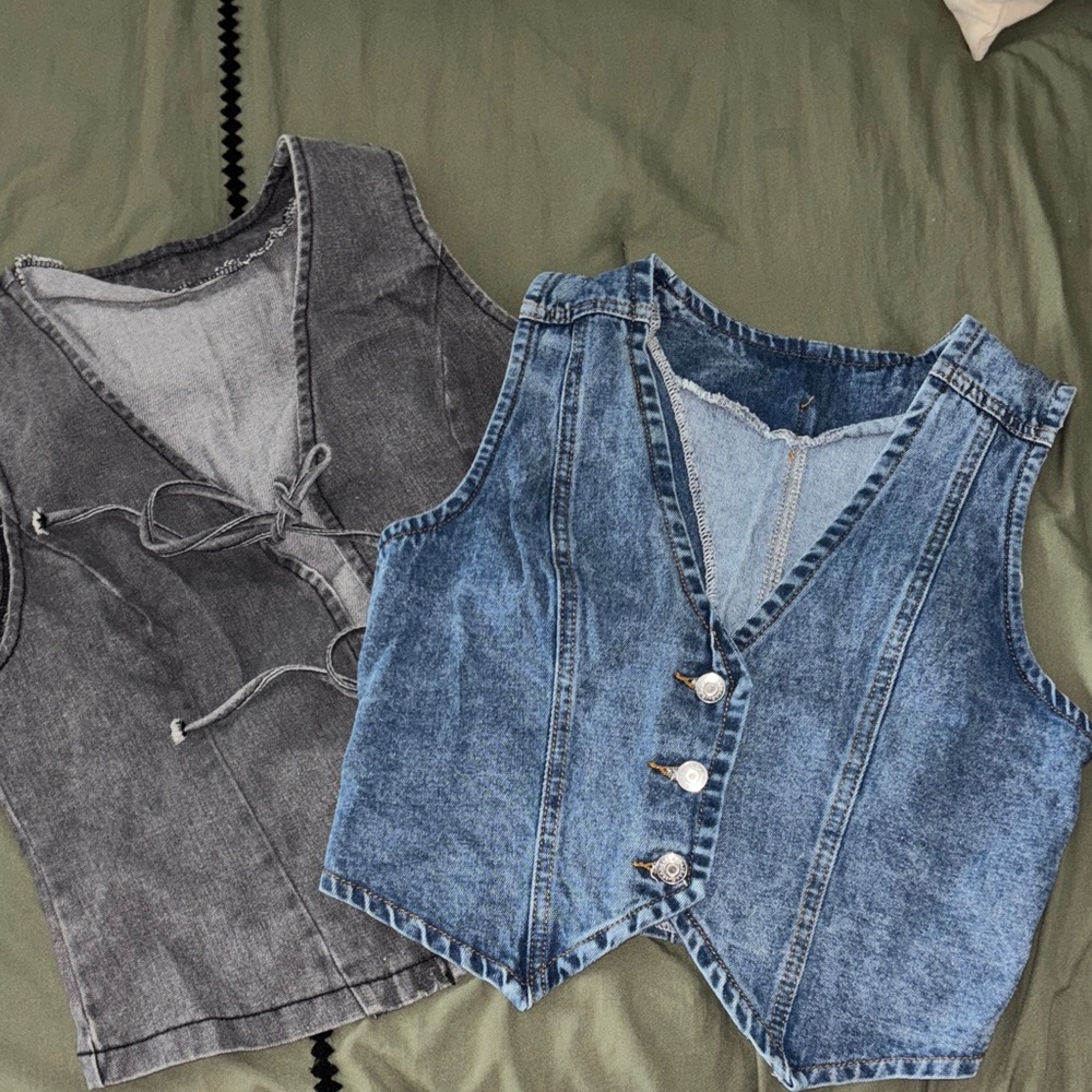 SHEIN Denim and Gray Vest Tops (bundle)